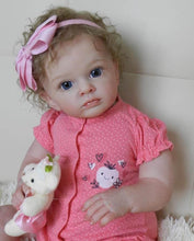 画像をギャラリービューアに読み込む, Handmade 23 Inch Weighted Cloth Body Reborn Toddler with Visible Veins Newborn Baby Doll Girl Kids Toy Gift
