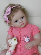 Laden Sie das Bild in den Galerie-Viewer, Handmade 23 Inch Weighted Cloth Body Reborn Toddler with Visible Veins Newborn Baby Doll Girl Kids Toy Gift
