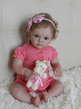 Carregar imagem no visualizador da galeria, Handmade 23 Inch Weighted Cloth Body Reborn Toddler with Visible Veins Newborn Baby Doll Girl Kids Toy Gift
