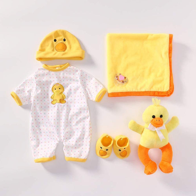 Handmade Lovely Clothes Reborn Dolls Yellow Duck Outfit Suit for 22inch Reborn Doll Supplies RebornsToddler Girl Dolls Accessories