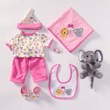 Carregar imagem no visualizador da galeria, Handmade Clothing Set Reborn Dolls Pink Mouse Outfit Suit for 22 Inch Reborn Doll Supplies Reborns Toddler Girl Dolls Accessories
