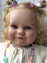 Carregar imagem no visualizador da galeria, 24 Inch Cuddly Reborn Toddler Girl Maddie Soft Silicone Cloth Body Reborn Baby Doll Newborn Cuddly Baby Doll That Look Real Gift for Kids

