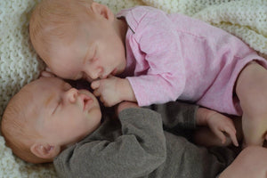 18 Inch Real Life Sleeping Reborn Baby Dolls Girls Twins Soft Silicone Lifelike Reborn Baby Doll Realistic Newborn Baby Dolls Twins Gift for Kids