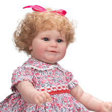 Laden Sie das Bild in den Galerie-Viewer, 24&quot; Reborn Toddler Girl Doll Soft Silicone Cloth Body Reborn Baby Doll Newborn Cuddly Baby Doll
