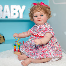 Carica l&#39;immagine nel visualizzatore di Gallery, 24&quot; Reborn Toddler Girl Doll Soft Silicone Cloth Body Reborn Baby Doll Newborn Cuddly Baby Doll
