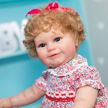 Carica l&#39;immagine nel visualizzatore di Gallery, 24&quot; Reborn Toddler Girl Doll Soft Silicone Cloth Body Reborn Baby Doll Newborn Cuddly Baby Doll
