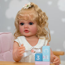 Laden Sie das Bild in den Galerie-Viewer, Reborn Baby Dolls Silicone Full Vinyl Body Grils 22 Inch Realistic Newborn Baby Doll Anatomically Correct Gift Set for Kids Age 3+

