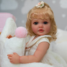 Загрузить изображение в средство просмотра галереи, Reborn Baby Dolls Silicone Full Vinyl Body Grils 22 Inch Realistic Newborn Baby Doll Anatomically Correct Gift Set for Kids Age 3+
