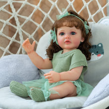Загрузить изображение в средство просмотра галереи, Reborn Baby Dolls Silicone Full Body Grils 22inch Realistic Newborn Toddler Doll Anatomically Correct Washable Toy Gifts for Age 3+

