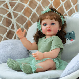 Reborn Baby Dolls Silicone Full Body Grils 22inch Realistic Newborn Toddler Doll Anatomically Correct Washable Toy Gifts for Age 3+