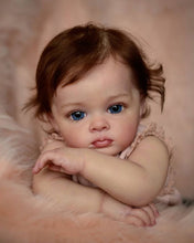 Carregar imagem no visualizador da galeria, Reborn Toddler with Visible Veins Newborn Baby Doll Girl 23 Inch Weighted Cloth Body Kids Toy Gift
