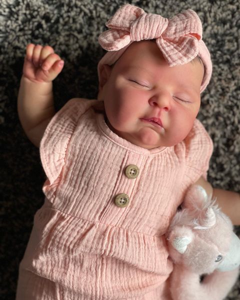 Real Life Reborn Baby Doll Girl That Look Real Sleeping 20 Inches Newborn Baby Doll Lifelike Reborn Toddler Dolls Xmas Gift
