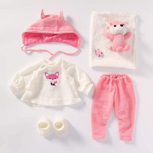 Handmade Clothing Set Reborn Dolls Pink Fox Outfit Suit for 22 Inch Reborn Doll Supplies Reborns Toddler Girl Dolls Accessories