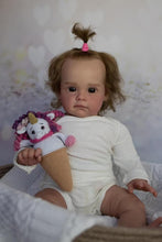 画像をギャラリービューアに読み込む, Reborn Toddler Girl Silicone Vinyl Reborn Baby Doll 24 Inch Newborn Babies Weighted Cloth Body Gift Set Toys for Kids
