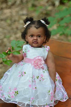 Carica l&#39;immagine nel visualizzatore di Gallery, 28 Inch 70cm Toddler Girl Reborn Doll Soft Silicone Reborn Baby Doll Newborn Cuddly Black African American Baby Doll
