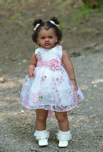 28 Inch 70cm Toddler Girl Reborn Doll Soft Silicone Reborn Baby Doll Newborn Cuddly Black African American Baby Doll