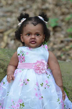 Carica l&#39;immagine nel visualizzatore di Gallery, 28 Inch 70cm Toddler Girl Reborn Doll Soft Silicone Reborn Baby Doll Newborn Cuddly Black African American Baby Doll

