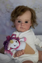 Загрузить изображение в средство просмотра галереи, Reborn Toddler Girl Silicone Vinyl Reborn Baby Doll 24 Inch Newborn Babies Weighted Cloth Body Gift Set Toys for Kids
