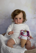 画像をギャラリービューアに読み込む, Reborn Toddler Girl Silicone Vinyl Reborn Baby Doll 24 Inch Newborn Babies Weighted Cloth Body Gift Set Toys for Kids
