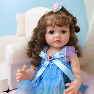 Lifelike Reborn Baby Dolls Girl,22 Inch Full Silicone Vinyl Body Reborn Baby,Realistic Newborn Baby Dolls Toy Gift for Collection & Kids Age 3+