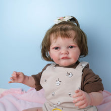 画像をギャラリービューアに読み込む, Lifelike 24 inch 61cm Lovely Reborn Baby Doll Girl Realistic Looking Baby Doll Vinyl Soft Silicone Toddler Doll Toy
