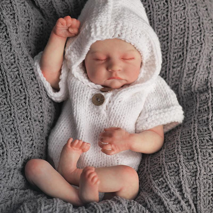 19 Inch 48CM Levi Handmade Reborn Baby Doll  Asleep Lifelike Real Cuddly Baby Gift for Kids
