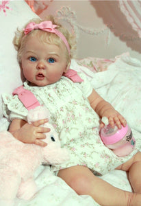 Weighted 24 Inch Handmade Real Life Reborn Toddler Dolls Silicone Newborn Reborn Baby Doll Girl Finished