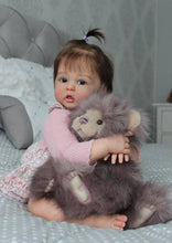 Загрузить изображение в средство просмотра галереи, 24 Inch Handmade Finished Real Life Reborn Toddler Dolls Silicone Newborn Reborn Baby Doll Girl Weighted Cloth Body
