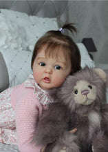 Carica l&#39;immagine nel visualizzatore di Gallery, 24 Inch Handmade Finished Real Life Reborn Toddler Dolls Silicone Newborn Reborn Baby Doll Girl Weighted Cloth Body
