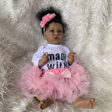Load image into Gallery viewer, 22&quot; Chloe Black African American Silicone Reborn Baby Dolls Real Lifelike
