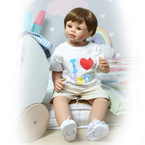 28" Hard Vinyl Reborn Toddler Masterpiece Doll Handmade Boy Model Dana