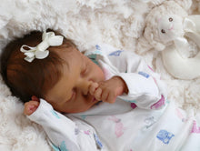 Загрузить изображение в средство просмотра галереи, 18&quot; Real Reborn Baby Doll Cerelia Black African American Newborn Baby Girl Asleep Twin A
