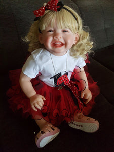 24 Inch Handmade Painted Silicone Reborn Toddler Girl Dolls Realistic Newborn Reborn Baby Doll Weighted Cloth Body