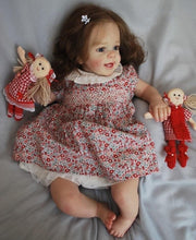 Загрузить изображение в средство просмотра галереи, Lovely Reborn Toddler Newborn Baby Doll Girl Weighted Cloth Body 24 Inch Soft Silicone Cuddly Lifelike Reborn Baby Dolls Gift for Kids
