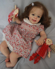 画像をギャラリービューアに読み込む, Lovely Reborn Toddler Newborn Baby Doll Girl Weighted Cloth Body 24 Inch Soft Silicone Cuddly Lifelike Reborn Baby Dolls Gift for Kids

