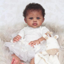 Laden Sie das Bild in den Galerie-Viewer, 22 Inch Reborn Baby Dolls Girl Handmade Black African American Biracial Newborn Baby Doll Girl
