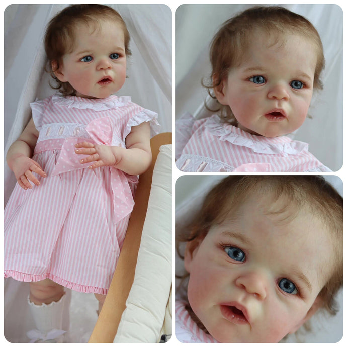 24 Inch Girl Toddler Reborn Visible Veins Realistic Newborn Baby Doll Weighted Reborn Baby Dolls Birthday Gift for Children