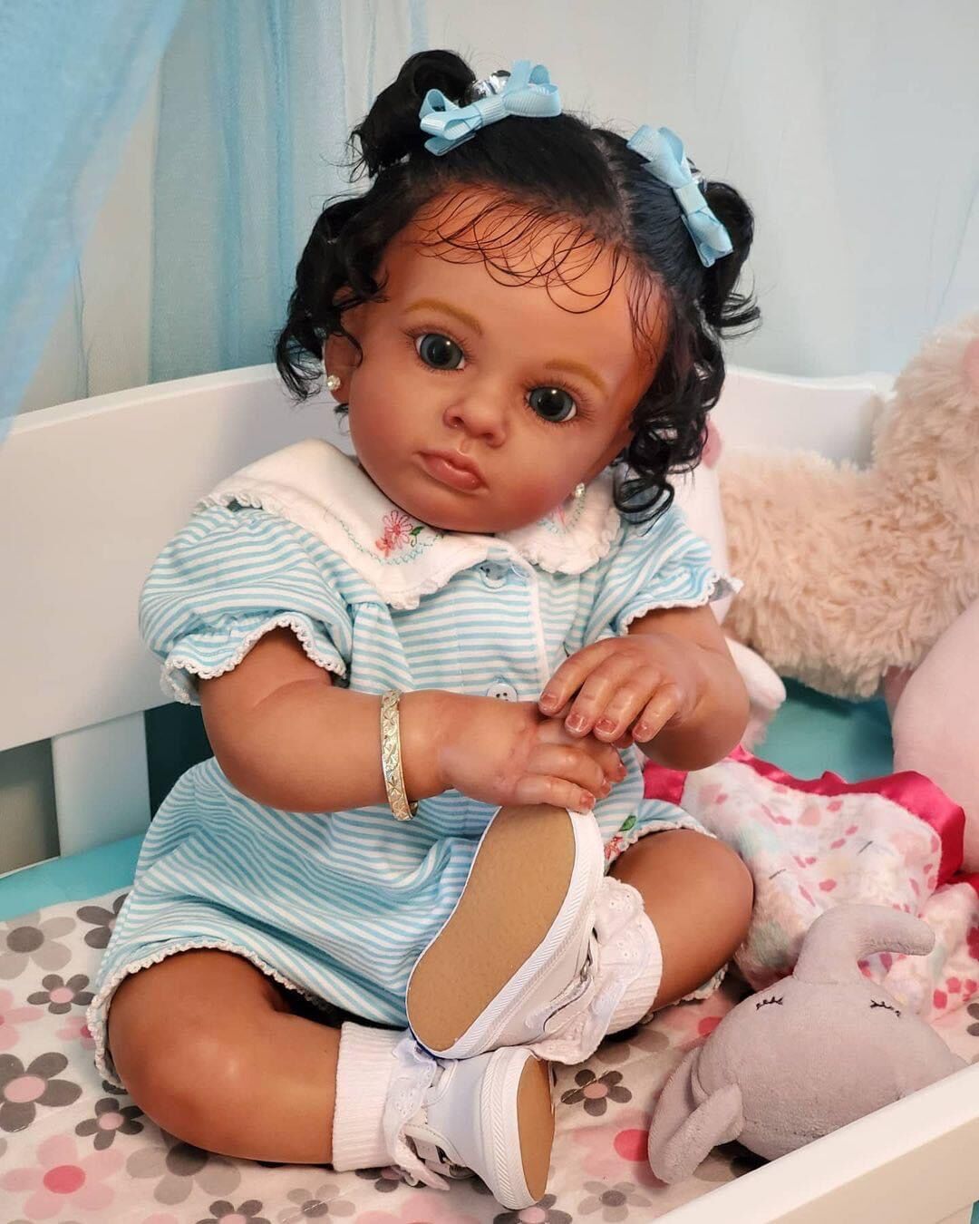 23 Inch Biracial Reborn Toddler Handmade Reborn Babies Black
