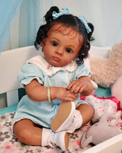 Загрузить изображение в средство просмотра галереи, 23 Inch Biracial Reborn Toddler Handmade Reborn Babies Black African American Newborn Baby Doll Girl
