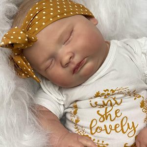 Gewichtete realistische Reborn-Babypuppe, schlafende weiche Silikon-Babypuppe, 61 cm, wiedergeborenes Kleinkind, Mädchen