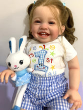 Загрузить изображение в средство просмотра галереи, 24 Inch Handmade Finished Silicone Reborn Toddler Dolls Newborn Reborn Baby Doll Girl Weighted Cloth Body
