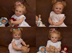 Realistic 24" Reborn Toddler Girl Doll Lifelike Soft Silicone Reborn Baby Doll Cuddly Newborn Baby Doll