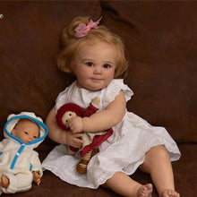 Carica l&#39;immagine nel visualizzatore di Gallery, Realistic 24&quot; Reborn Toddler Girl Doll Lifelike Soft Silicone Reborn Baby Doll Cuddly Newborn Baby Doll
