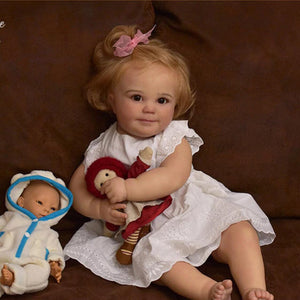 Realistic 24" Reborn Toddler Girl Doll Lifelike Soft Silicone Reborn Baby Doll Cuddly Newborn Baby Doll