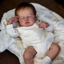 Carica l&#39;immagine nel visualizzatore di Gallery, Realistic Reborn Baby Doll Sleeping Silicone Baby Doll Girl 20 Inch Rooted Hair Reborn Dolls
