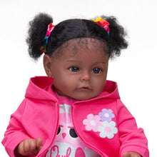 Laden Sie das Bild in den Galerie-Viewer, 24 Inch Biracial Reborn Baby Dolls Girl Handmade Black African American Newborn Baby Doll Girl
